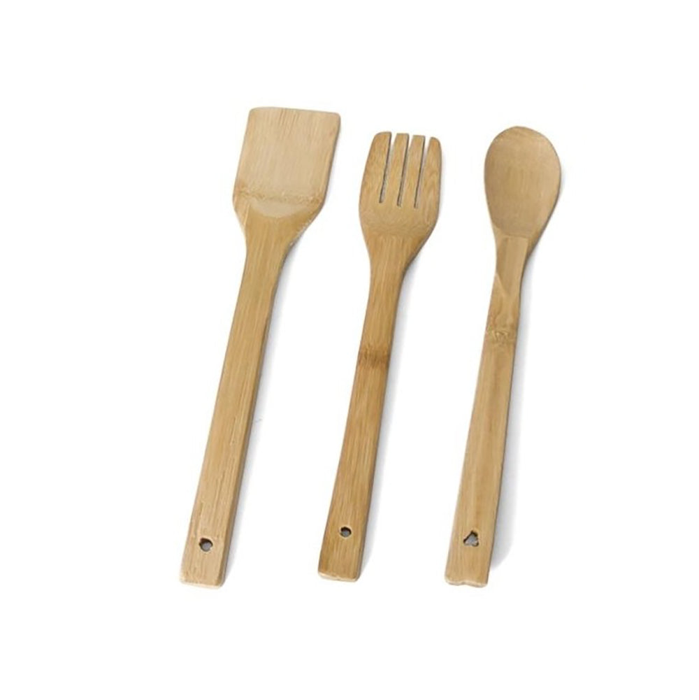 Conjunto de 3 Utensílios de Cozinha de Bambu