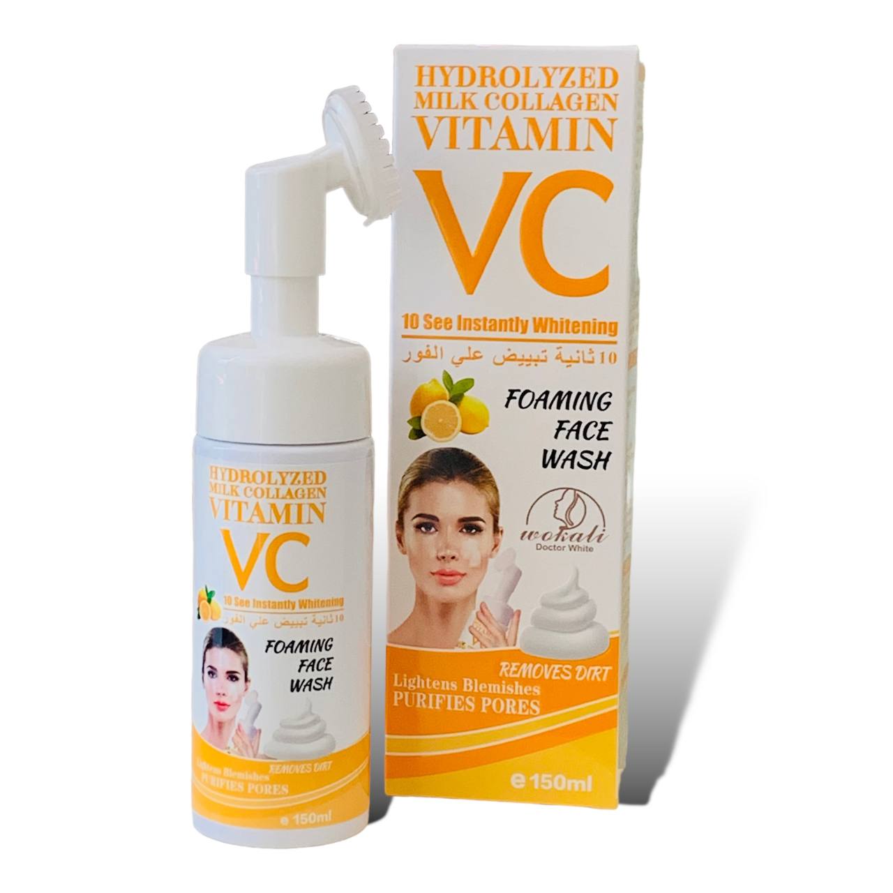 Espuma de Limpeza Facial c/ Vitamina C Colagénio e Leite Hidrolizado