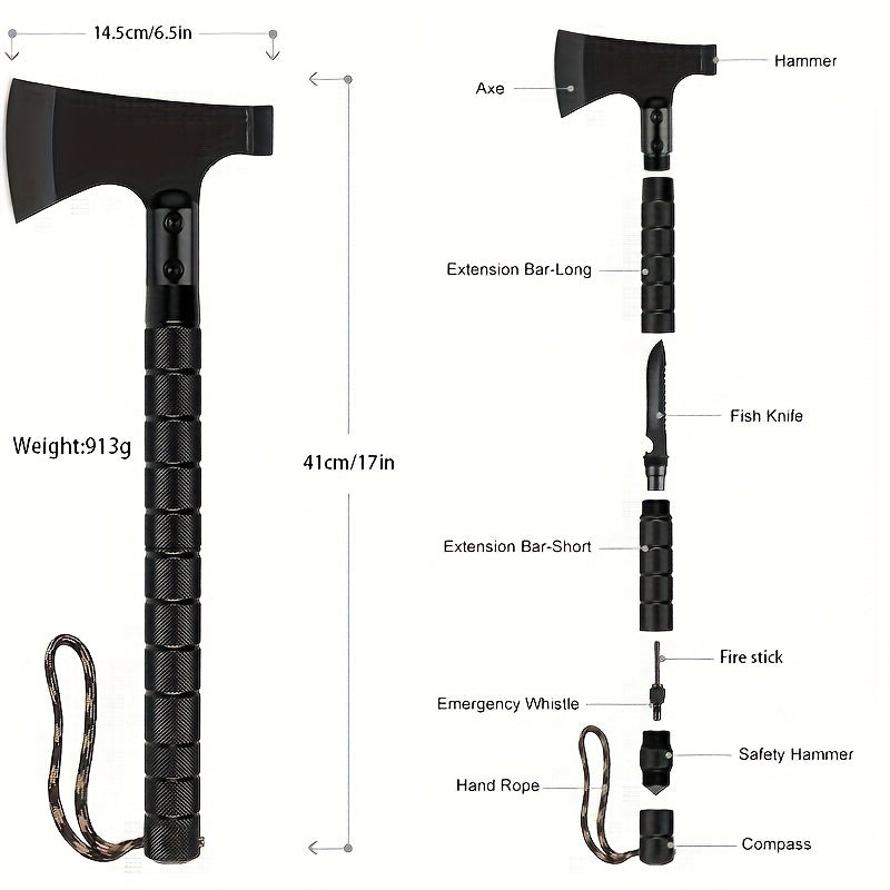 Machado De Sobrevivncia Porttil 9 Em 1 Ferramenta Multifuncional Para Acampamento Na Selva Corte De rvores Caminhadas Emergncias Aventuras Ao Ar Livre Mochilo Bushcraft E Equipamento De Sobrevivncia Na Natureza