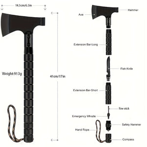 Machado De Sobrevivncia Porttil 9 Em 1 Ferramenta Multifuncional Para Acampamento Na Selva Corte De rvores Caminhadas Emergncias Aventuras Ao Ar Livre Mochilo Bushcraft E Equipamento De Sobrevivncia Na Natureza