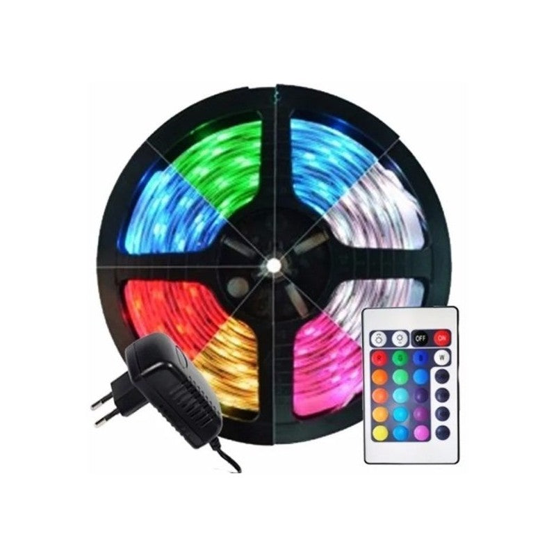 Rolo de Fita LED 15 Metros RGB Com Comando